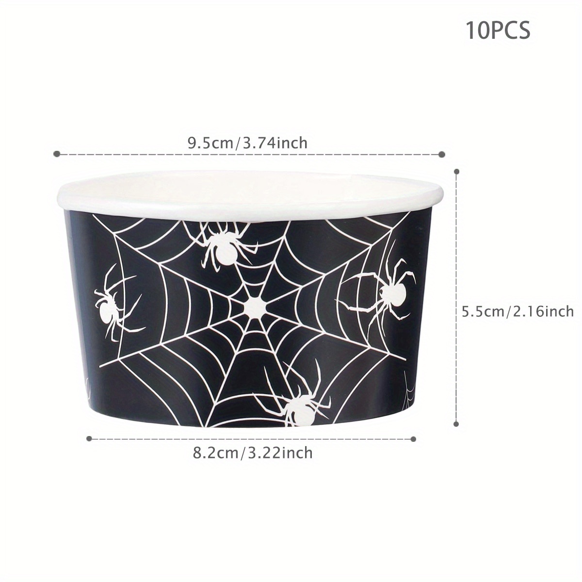 Image of 10/24pcs, Web Lace Ice Cream Cups, Disposable Party Supplies, Cake Cups, Ice Cream Paper Bowls, Popcorn Cups, Suitable For Parties, Movie Theaters, Weddings, Bbqs, Picnics For Halloween、christmas