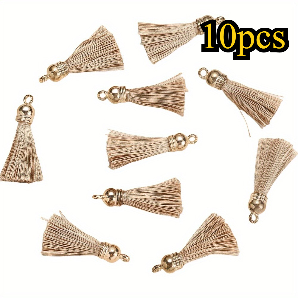 10pcs 3.5cm Long Tassel Brush Tassel Charms Pendant Making Jewelry Keychain Cellphone Straps Components Accessories