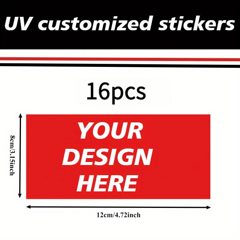 TEMU Rectangle, 3 Sizes , Custom 3d Uv Transfer Sticker Labels, Diy Personalized Photos And Text, Self-adhesive Pvc, Matte End, Suitable For Glass,