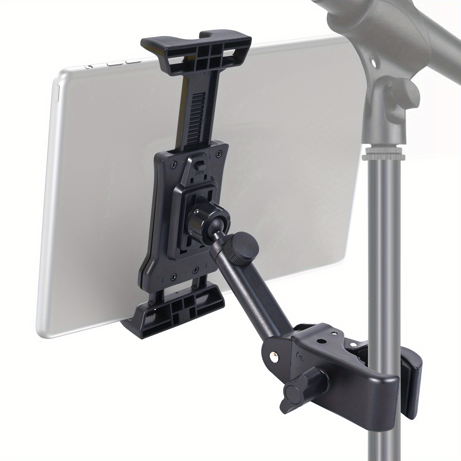 Image of Tablet Mount Holder For Mic Stand, Adjustable Microphone Music Stand Ipad Iphone Holder Stand, Compatible With , , .7 To 13.5-inch Tablets & Smartphones