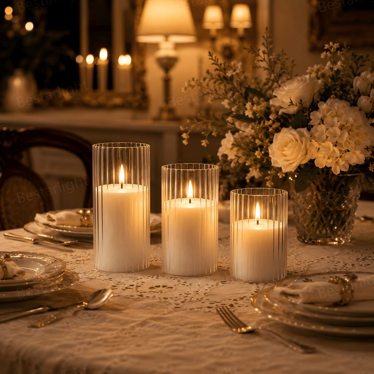 LED Flameless Candle, Acrylic Material, Battery Operated