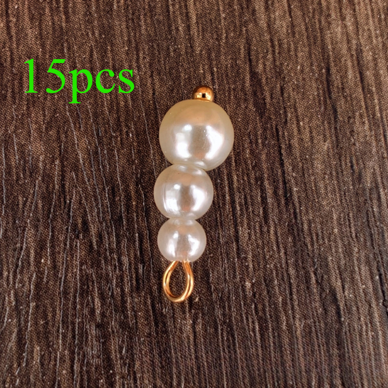 TEMU 15 Accesorios de cuentas vintage hechos a - Pinzas para el pelo DIY con colgante de tres cuentas, adecuados para ropa, sombreros y bolsos -