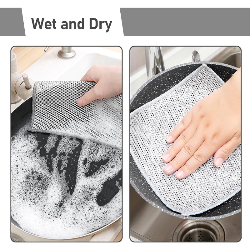 100pcs multi purpose dish cloths scratch mesh dish towels replace steel scrubbers ideal for cleaning pots pans and utensils oil removing quick drying durable cleaning cloths suitable for kitchen utensils and sink Product details 2