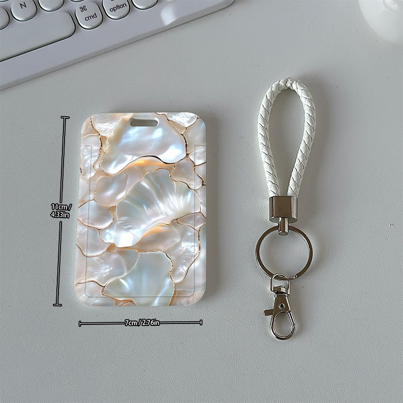TEMU 2d 1pc Pattern Card With Keychain Hanging Rope - Scratch Resistant And Wear-resistant Design, Suitable For Student Id, Work Id, Etc., To Protect