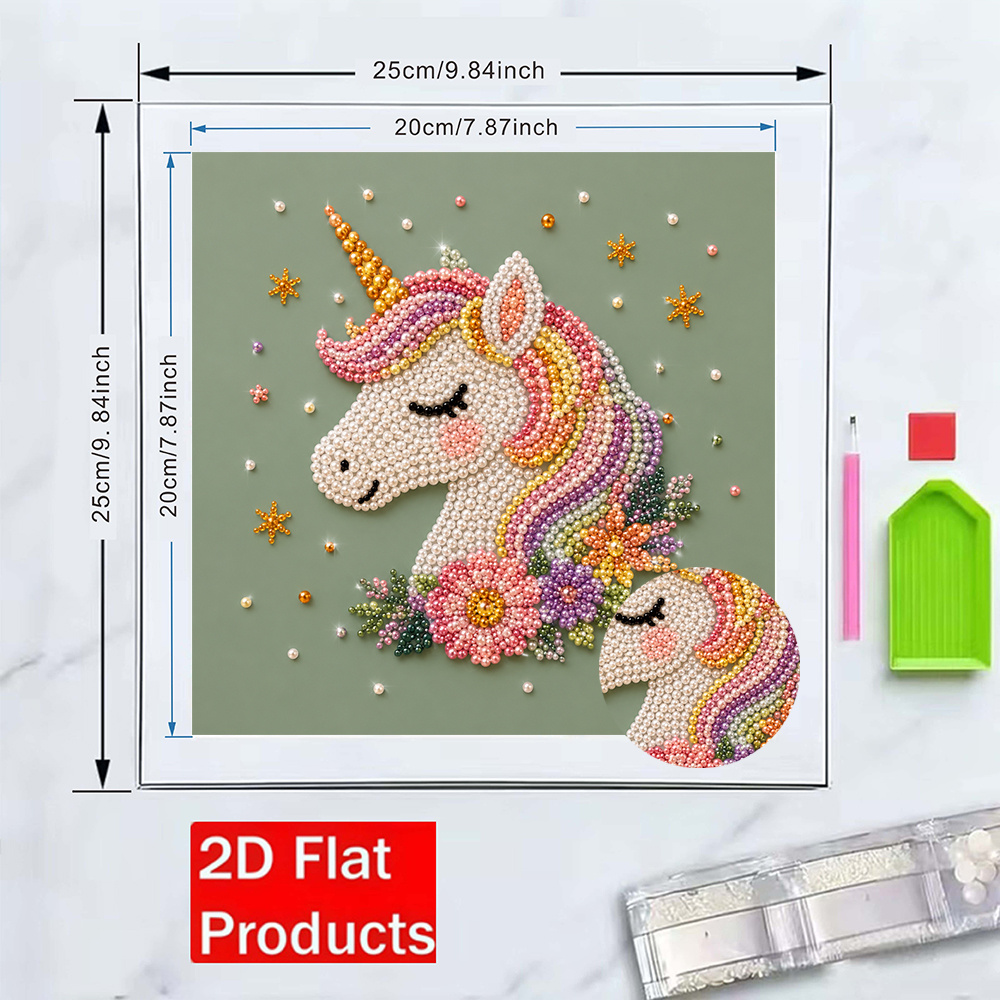 TEMU Peinture Diamant Licorne Kit de Bricolage DIY pour Enfants Cadeau de Noël et du An Décoration Murale Fournitures d'Art Faites à Toile de Base