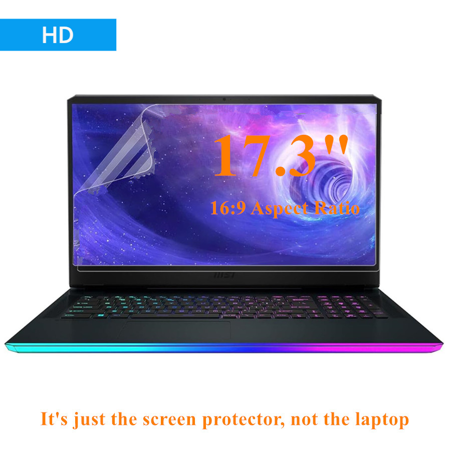 1pc 17 3 inch high definition crystal laptop screen protector suitable for 16 9 display ratio scratch resistant fingerprint bright surface 5h hardness full coverage desktop accessories vivid display clear visual
