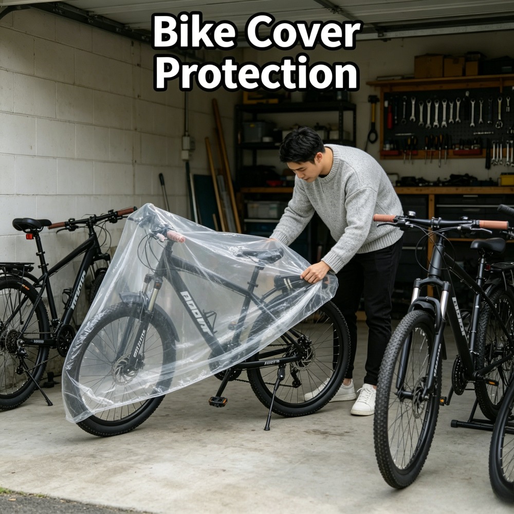 TEMU 4pcs Durable Protective Cover Suitable For Mountain Bikes, Road Bikes, And E-bikes; Dustproof, Waterproof, Sun-resistant, And Rainproof.