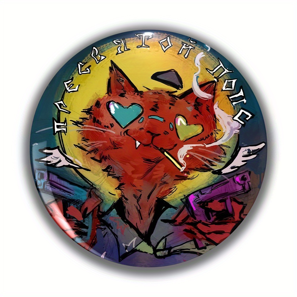 TEMU Men's Stylish Brooch Featuring Anime Cartoon Designs, Suitable For Genders. A Round Pin That Makes A Great Fashion Accessory For , Colleagues,