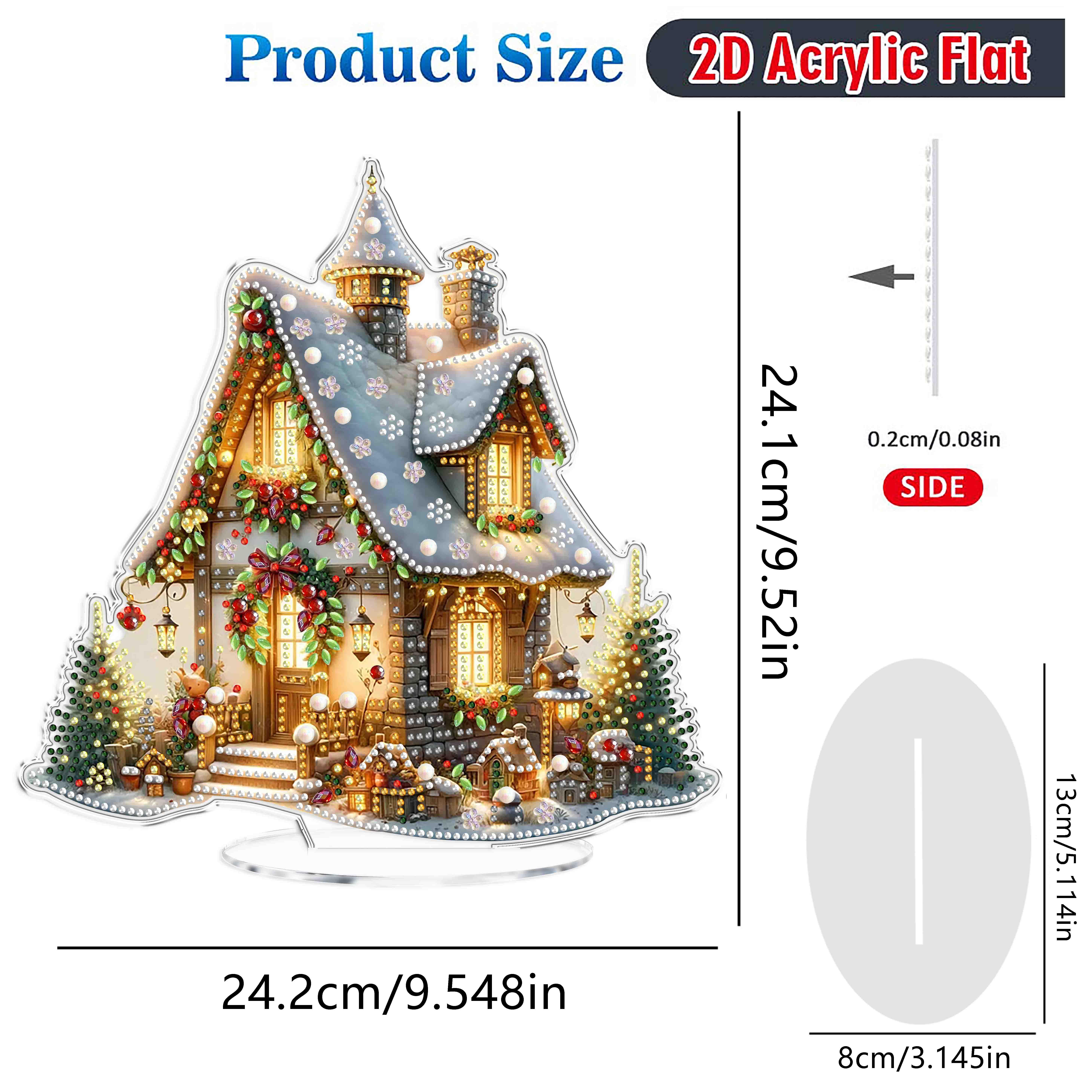 TEMU 2d Flat Acrylic Pendant 5d Painting Kit, 1pc Diy 5d Special-shaped Crystal Partial Drill Diamond Mosaic Craft, Handmade Gift, Perfect For