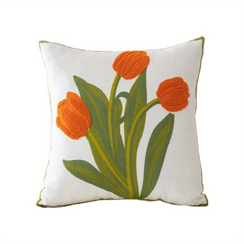4 pack floral embroidered throw pillow covers double sided printed polyester pillowcases with zipper closure 4 unique vibrant floral patterns machine washable for living room bedroom sofa decor embroidered pillow covers home decor contemporary style durable fabric accent pillows stylish   Product details 3