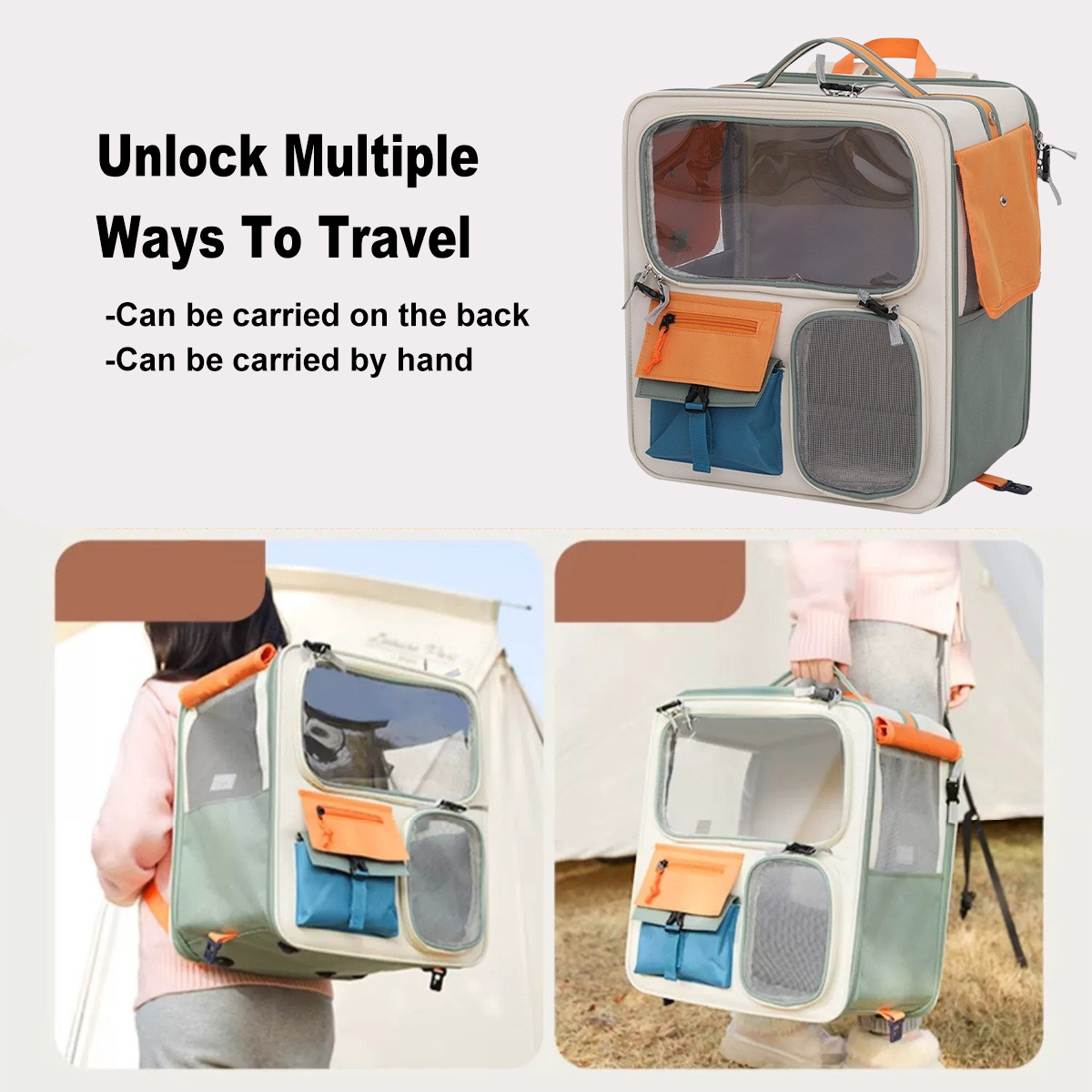 Cat Bag for Outdoor Activities, Large Cat Backpack, Pet Backpack, Space Cabin Breathable Portable Backpack, Backpack, Cat And Dog Supplies - Image 3