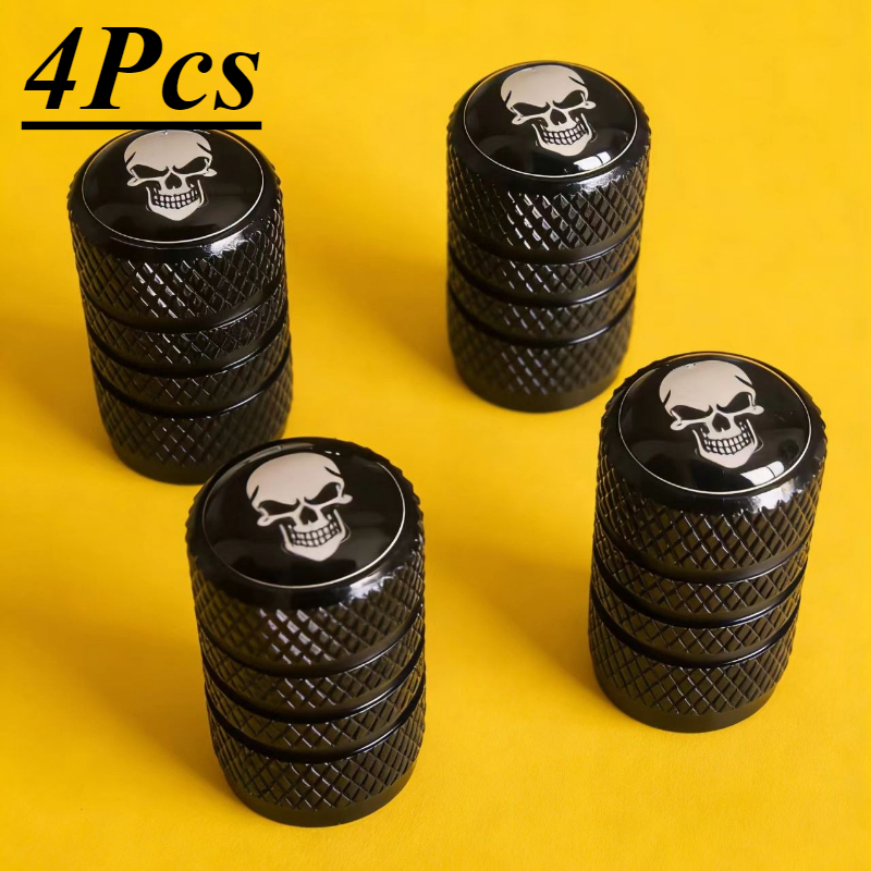 Image of 4-pack Car Valve Stem Caps, White Valve Stem Caps, Suitable For Cars, Trucks, Motorcycles, Suvs And Bicycles, Without Tools, For Vehicle Maintenance, Car Additions