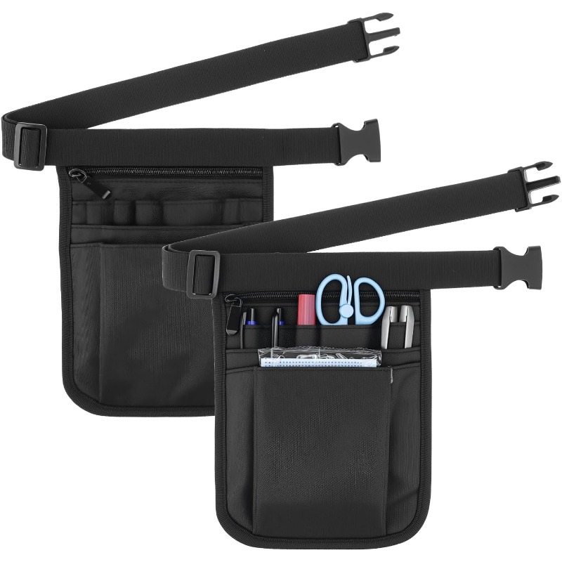 E-shop ./2 Stk. Schwarze Werkzeug-Tasche für die Hüfte, Nylon-Utility-Tasche, Elektriker-Werkzeugtasche, Krankenschwester-Arbeitstasche,