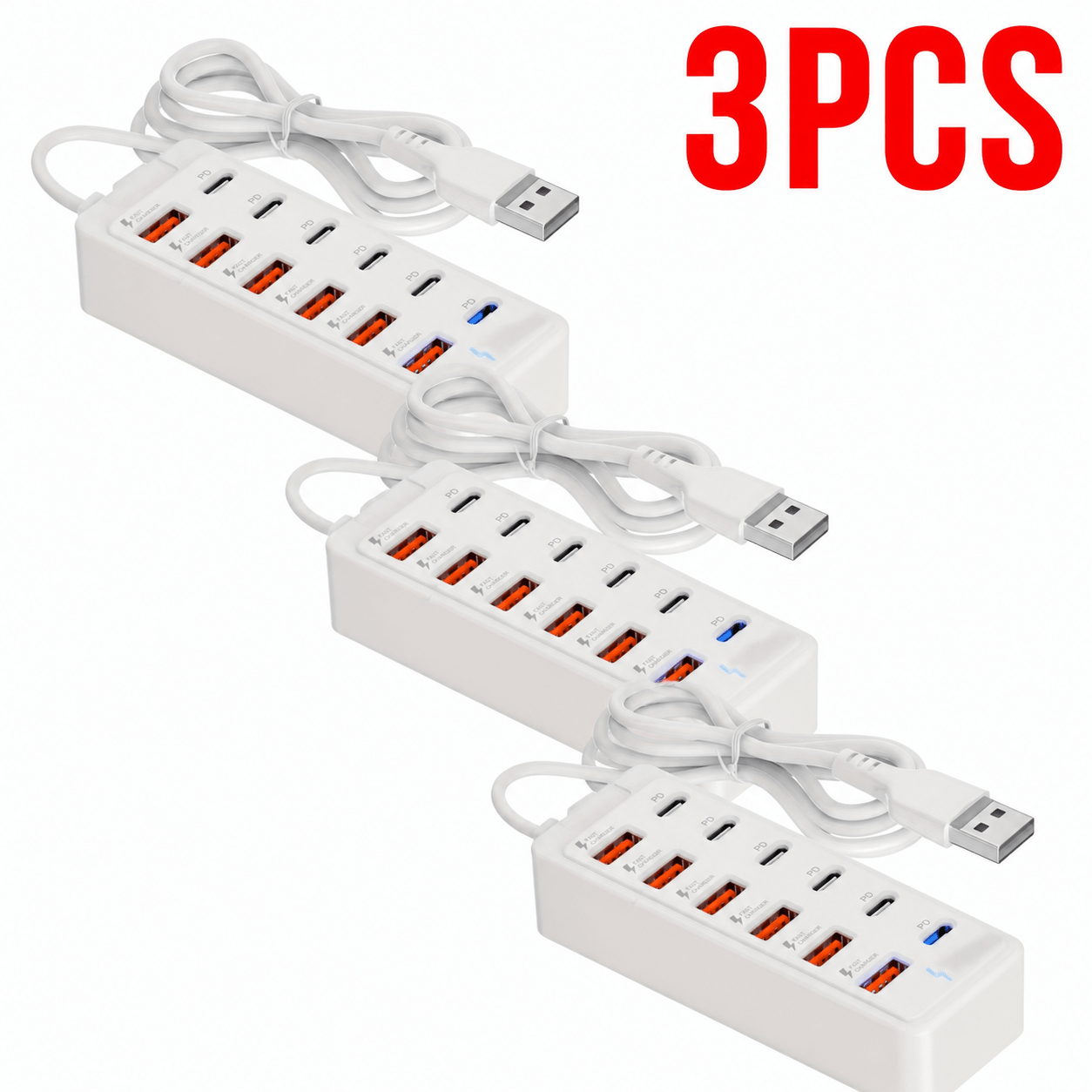 TEMU 12-port Usb Fast Charging Station | 6×type-c Pd + 6×usb-a Ports, Up To 25w Per Port, , Charging For /multiple Devices, Power For Tech