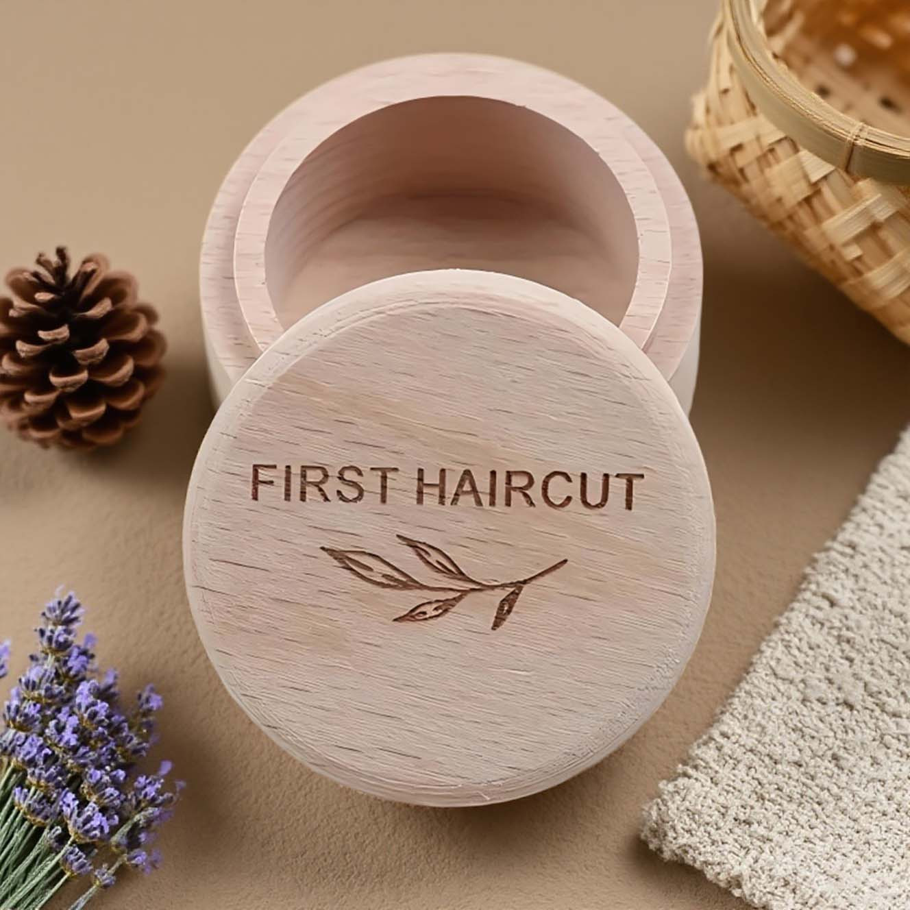Image of 1/2pcs Wooden First Haircut Keepsake Box For Children - Hair And Tooth Collection Storage - Birth Memory Container - Gift And Home Decor