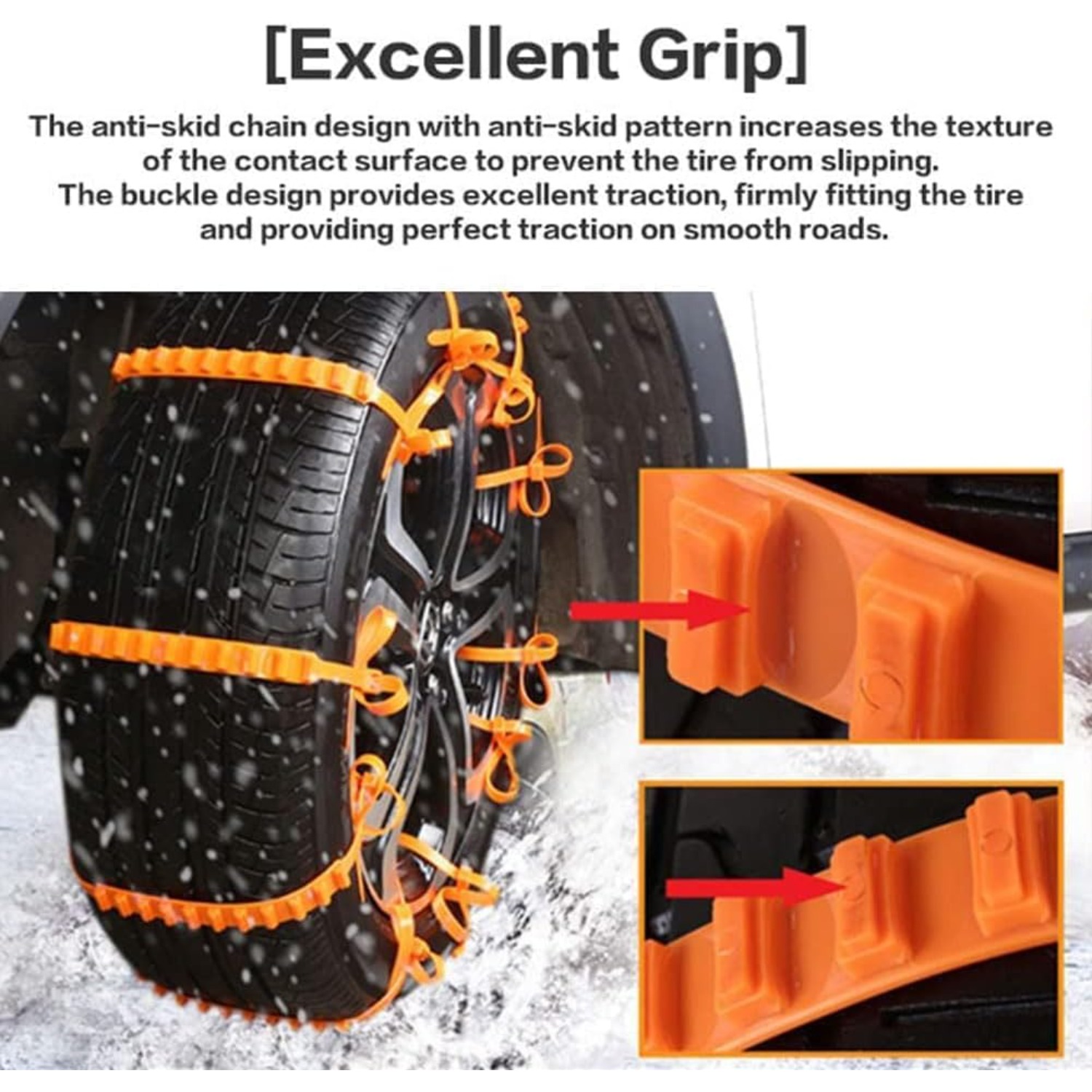 reusable anti snow chains emergency snow non slip zip tie tire chains anti skid snow chains car winter tires wheels chain portable snow tire cables chain for pickup trucks suv snow tires for car offroad traction   5