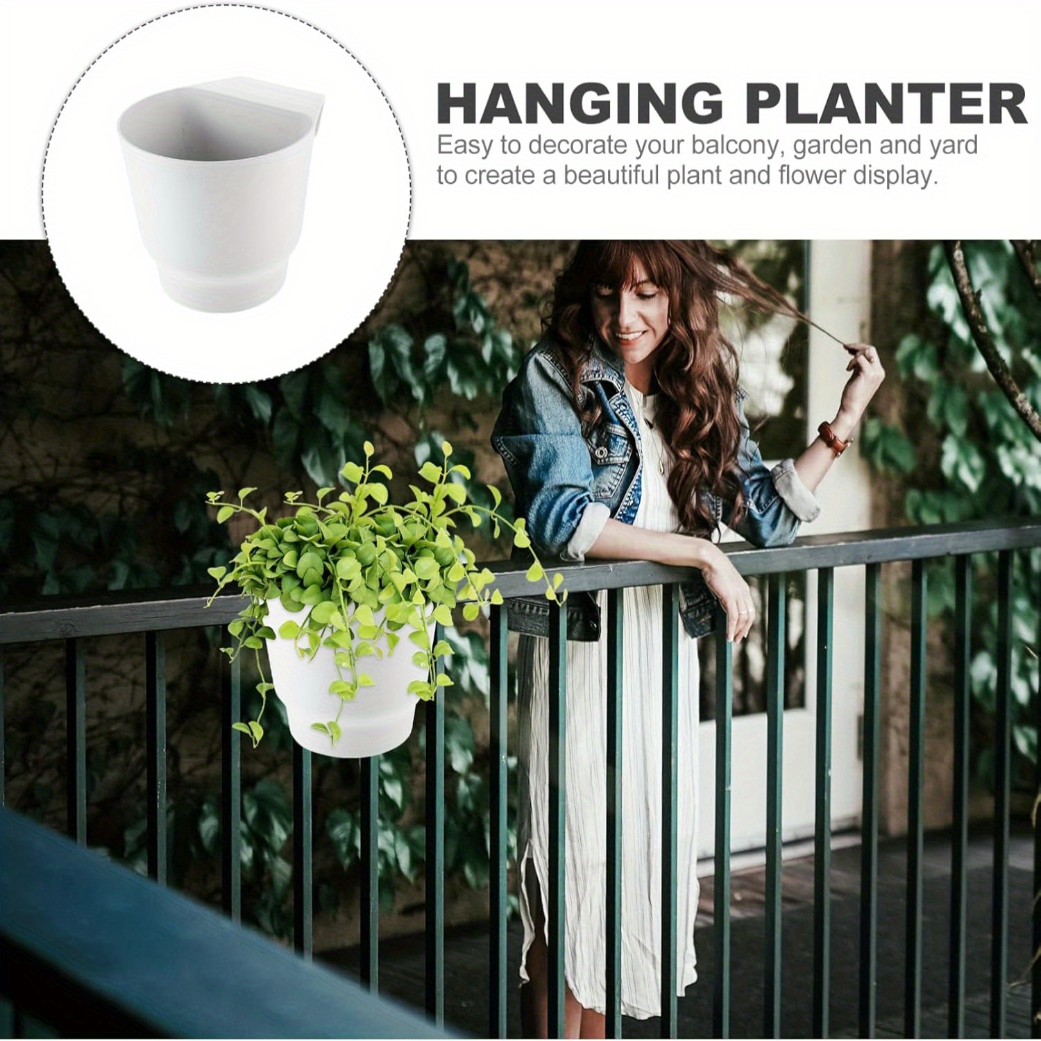 2 stück hängeblumentopf wandhalterung balkon gartendeko
