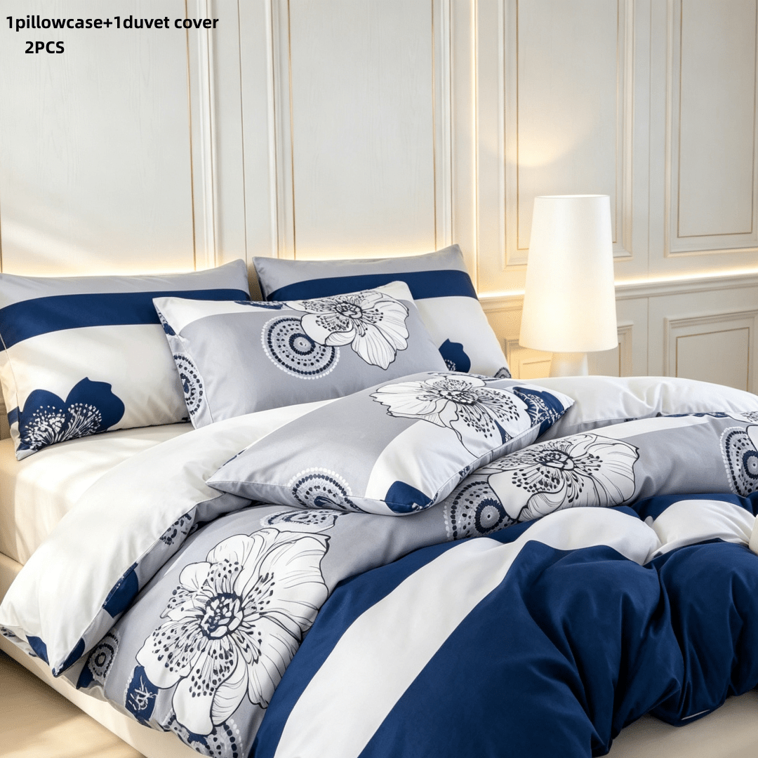 Image of 1bedding Including 1 Duvet Cover + 1/2 Pillowcases, 135*200cm, Floral Pattern. Includes 1 Duvet Cover And 1 Pillowcase, 50*75cm. Breathable, Easy To Care For, Soft And Comfortable, Suitable For .