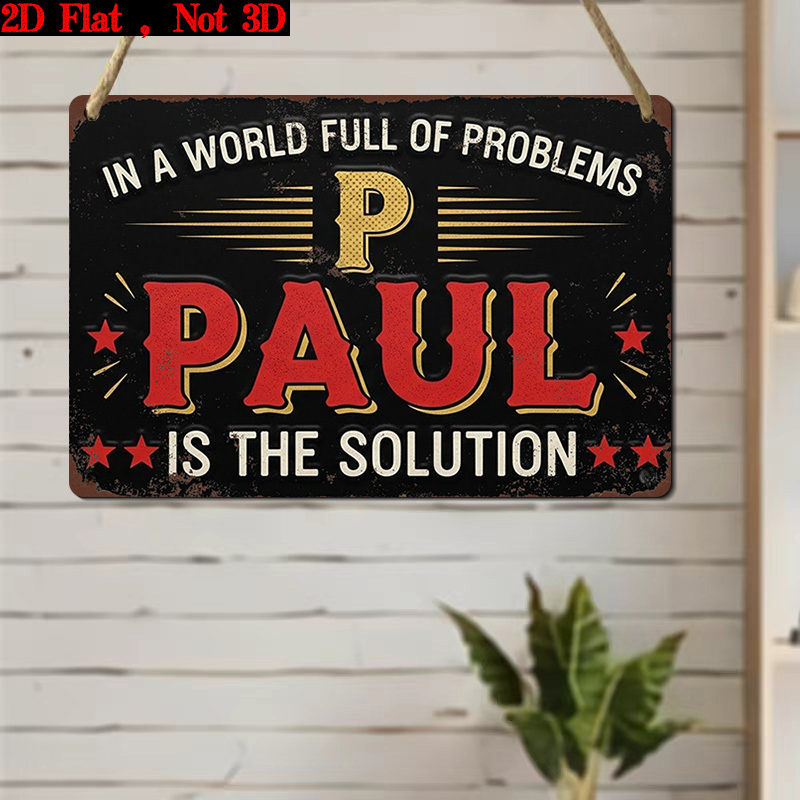 TEMU 2d Flat, 1pc Vintage -themed Wooden Wall Sign "in A World Full Of Problems, Is The Solution" - Wood Hanging Plaque Suitable For Home, Office