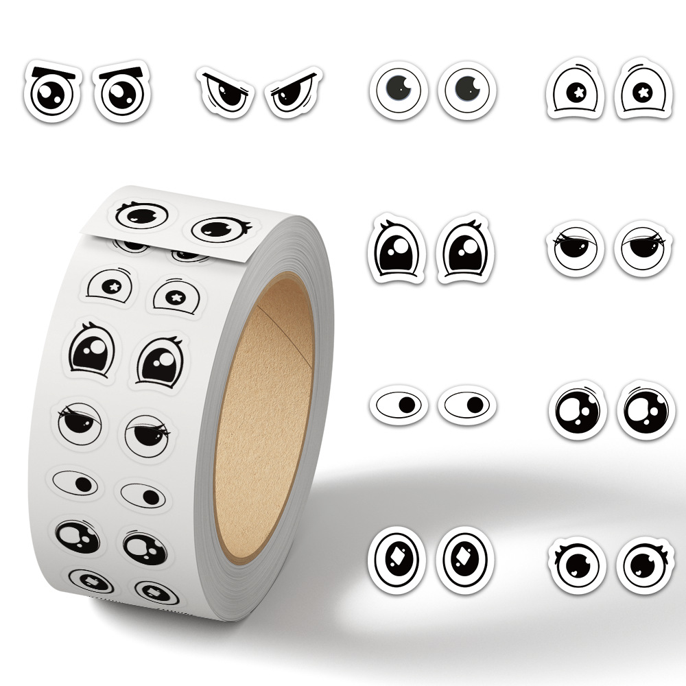 TEMU 500 Sheets/roll Small Eyes Roll Stickers Creative Journal Water Cup Diy Decoration Adhesive Sealing Stickers