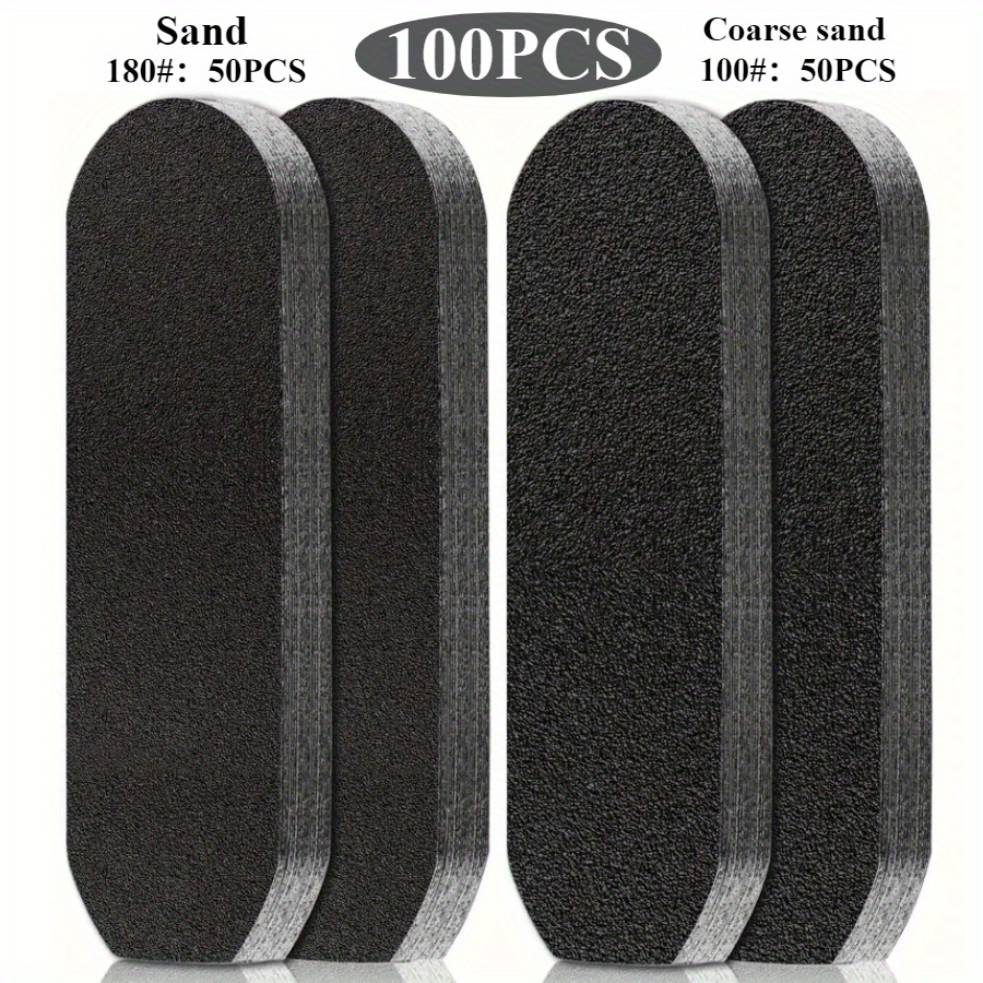 Image of 100pcs Foot File Replacement Pads, 100 Grit And 180 Grit Pedicure Refill Pads, Coarse And Fine Pedicure File Refills, Detachable Foot File Pads