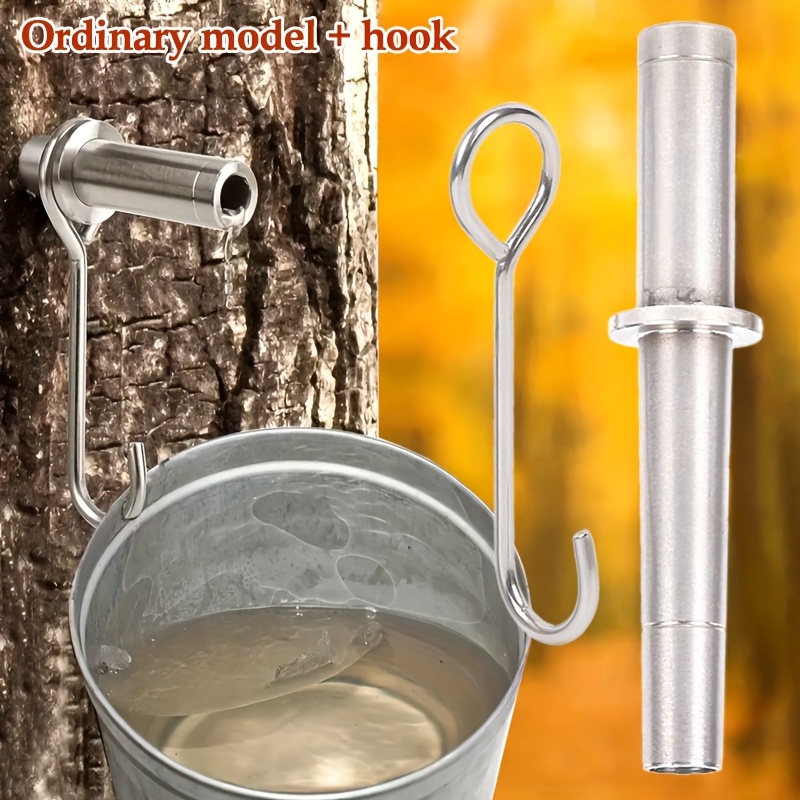 E-shop 2er-Set: 1x Wasserhahn + 1x Haken, Edelstahl Ahornzapfkit, Ahornsirup-Zapfset – 2x Wasserhahn mit externem Wasserschlauchanschluss – für die
