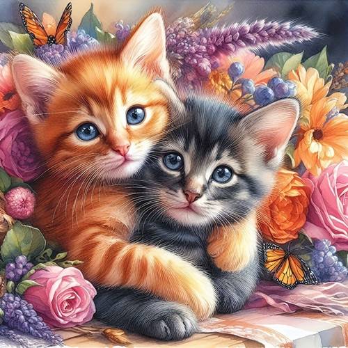 cute cat 5d diamond painting kit drill art home wall decoration frameless canvas 11 8x 11 8inch