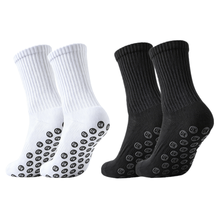TEMU Lot de 2 paires (pour Hommes et Femmes) de chaussettes de sport antidérapantes - Chaussettes d'entraînement respirantes adaptées au football, au