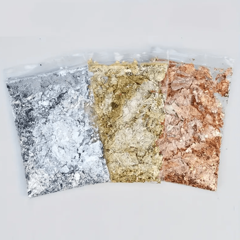 2/3-pack Gold Plated Sheet Set, Art Painting, Handicraft Pasting, Jewelry Making, Nail Foil (golden, Silver, Copper)