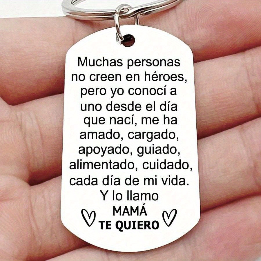 TEMU 1pc Llavero Español "Mejor del Mundo" - Regalo para de la con Frases en Inglés y Mensaje: '' & Románticas – Acero Duradero, Anilla Entrelazada.