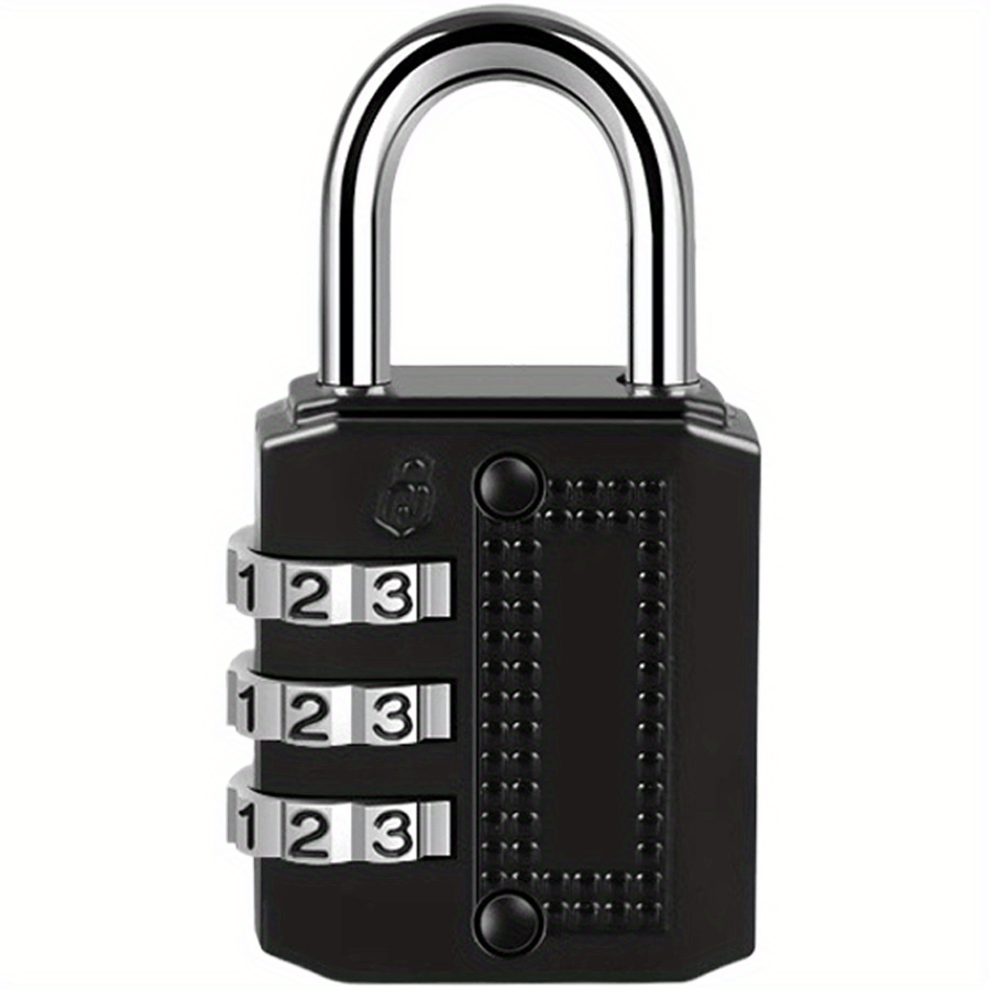 TEMU 1/3 piezas Cerradura de combinación de metal, adecuada para armarios de almacenamiento. Cerradura exterior de 3 dígitos, adecuada para escuelas,