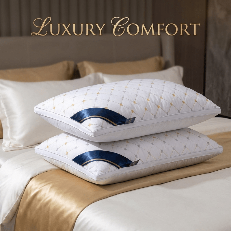 TEMU 2pcs Set Of Extra-large -quality Bed Pillows For Sleep, Featuring Hypoallergenic Polyester Covers And High- Down-alternative Filling. Suitable