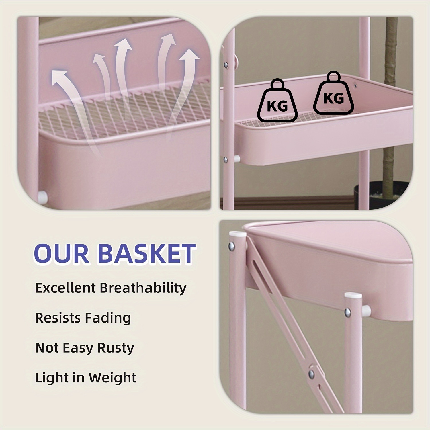 heavy duty foldable storage rack with wheels 3 tier heavy duty metal organizer no assembly needed space saving foldable design for home garage office patio indoor outdoor storage cart indoor organization stepped design nontool assembly garage organization vertical organizer sturdy organizer small   Product details 2