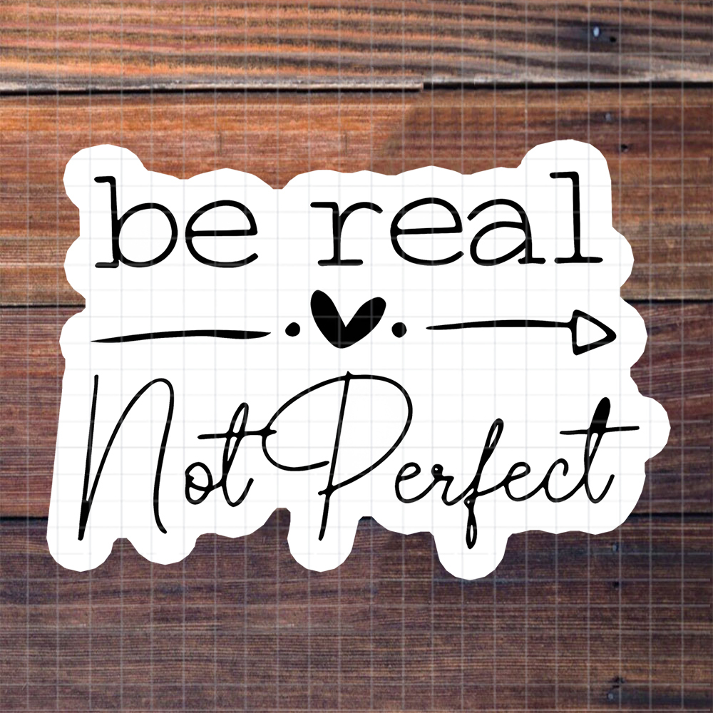 Image of Vinyl Sticker Compatible For Laptops - ", " Decal With Handwritten & Hearts, Matte Self- Decoration For Diaries, Scrapbooks, Mental Spaces - Uplifting