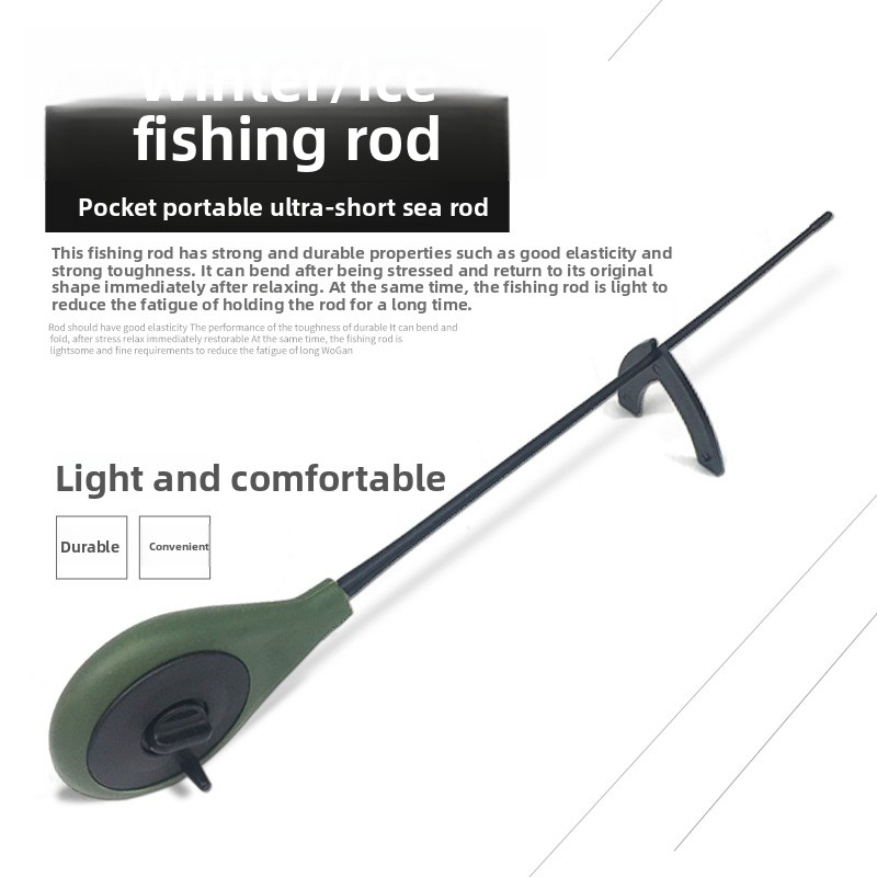 TEMU Winter Fishing Rod, Ice Fishing Rod, Fishing Rod, Pocket-sized Portable Ultra-short Sea Fishing Rod, Fishing Rod Stand