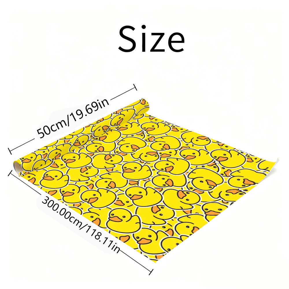 TEMU 1 Rolle Geschenkpapier mit kleiner gelber Ente im Cartoon-Druckmuster, 20 Zoll x 118 Zoll, Geschenkpapierrrolle. Geeignet für Valentinstag,
