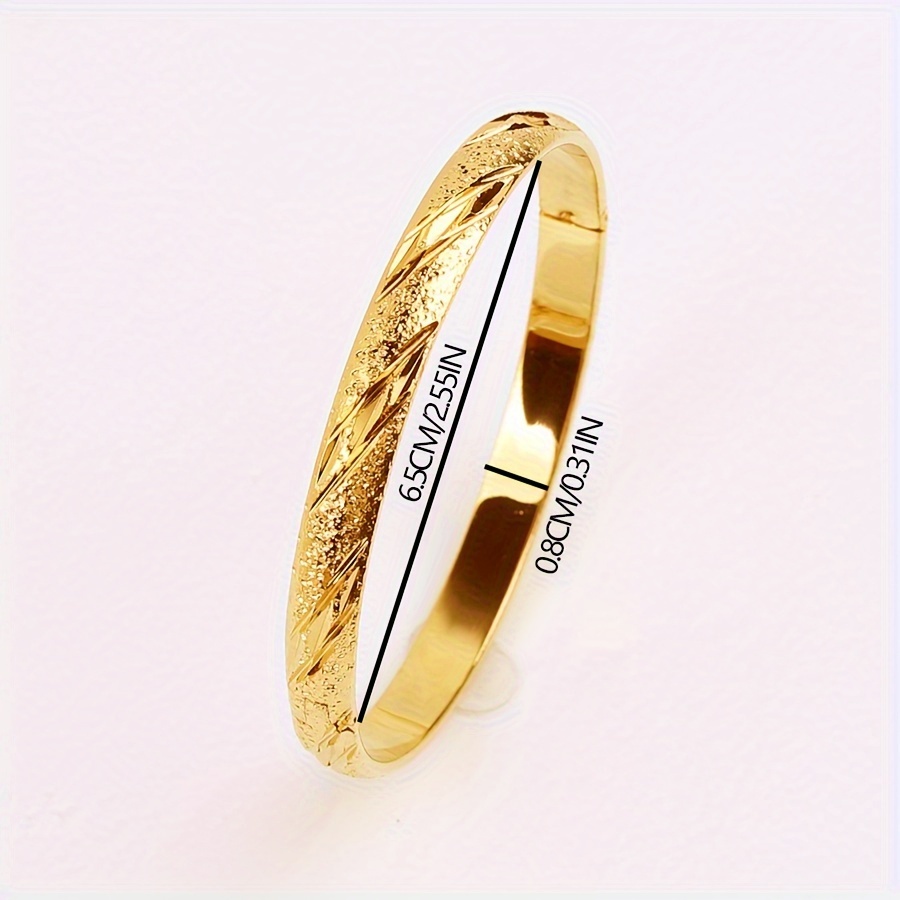 6pcs 18K Gold-Plated Copper Bracelet Set for Women