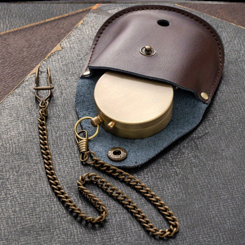 TEMU European-style Alloy Retro Nostalgic Compass, With Chain Outdoor Metal Compass Study Room Decoration Ornaments Gift, Exquisite Set