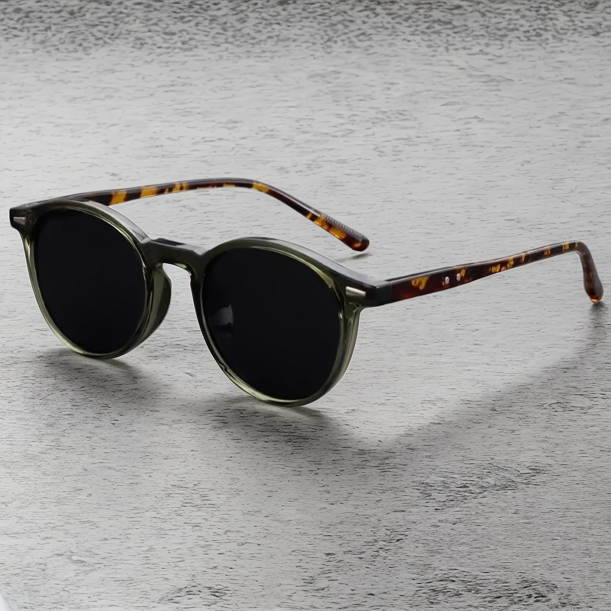 Retro Oval Fashion Glasses Featuring a Tortoiseshell Frame And Black Lenses - Stylish Round Glasses for Men And Women, Perfect Gifts for Thanksgiving And New Year, Eyewear Additions