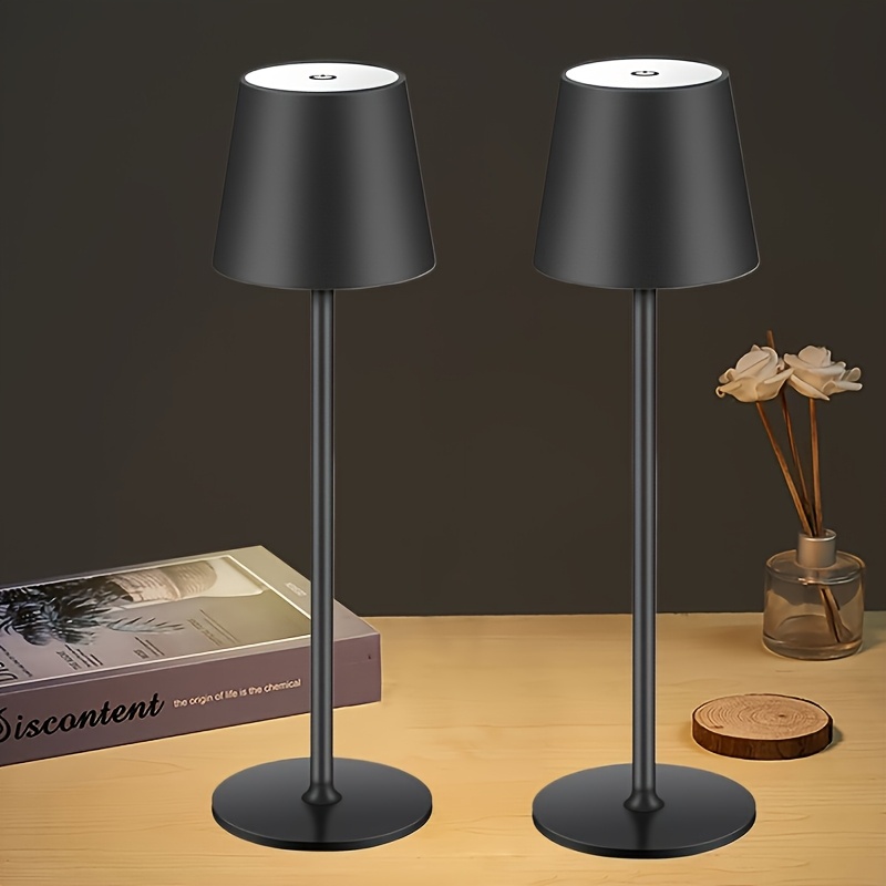 TEMU 2pcs Led Battery Operated Table Lamps, 800 , 3000mah Rechargeable Desk Lamps, Dimmable & Color Changing Night Lights, Ideal For Outdoor Dinners,