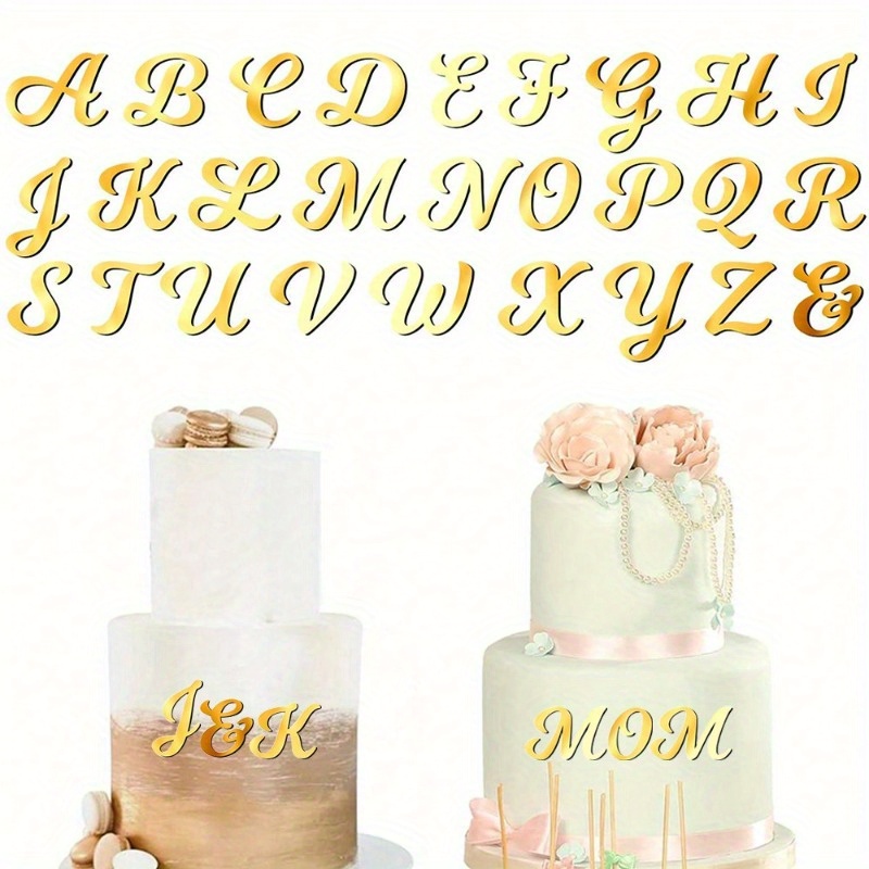 E-shop 27-teiliges Set Spiegelgoldene Buchstaben Kuchendekoration – für Hochzeiten, Geburtstage Partys!, Weihnachten