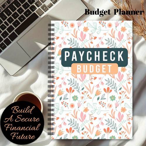 1pc floral budget planner spiral notebook design with budget financial organizer expense for bill home office desk decor note book for budgeting money planning tool elegant script design spiralbound design smooth pages students budgeting