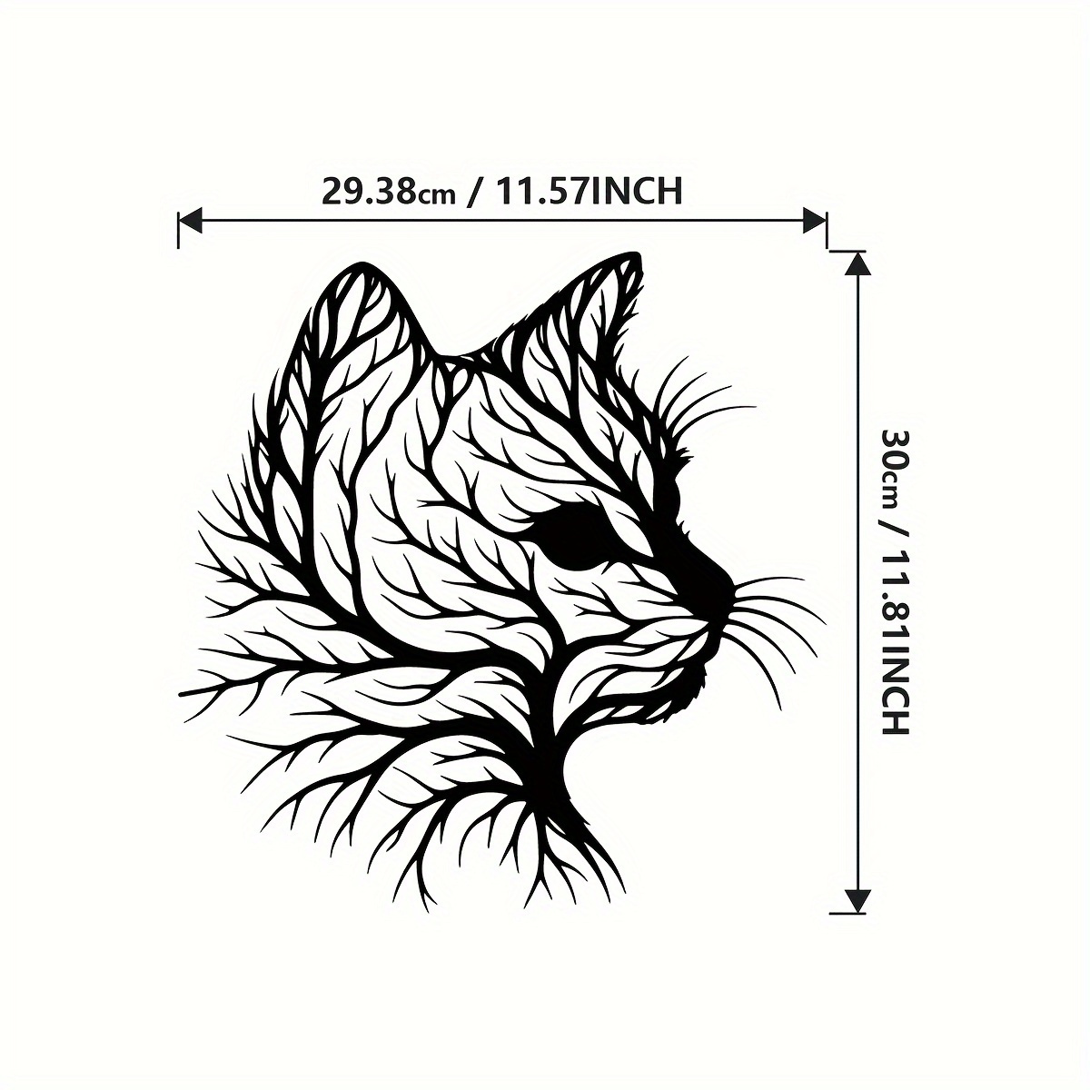 Image of 1pc Cat Head Metal Wall Hanging - , Aesthetic Indoor Decor For Living Room, Bedroom, Home