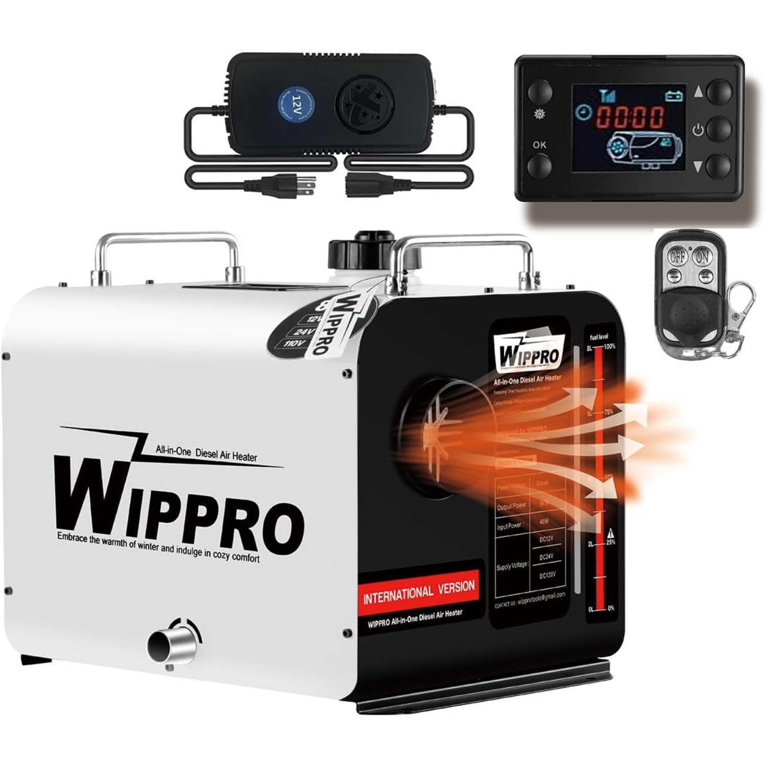 VEVOR 17000 BTU 5000-Watt Diesel Air Heater Diesel Heater with Double Mufflers and LCD Thermostat for Boat Bus RV, 12-Volt ZCJRQ12V5KWYJSXY1V0 - The Home Depot