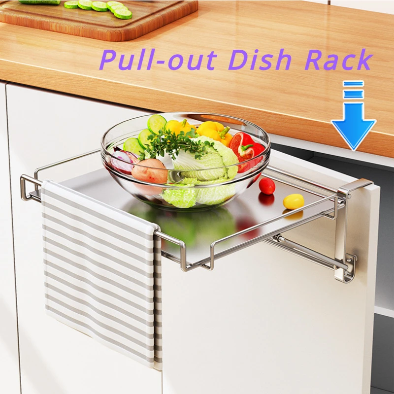 stainless steel foldable countertop storage rack space saving used to extend the countertop in bathrooms toilets and kitchens auxiliary table for hanging cabinet doors without drilling extending storage partition details 1