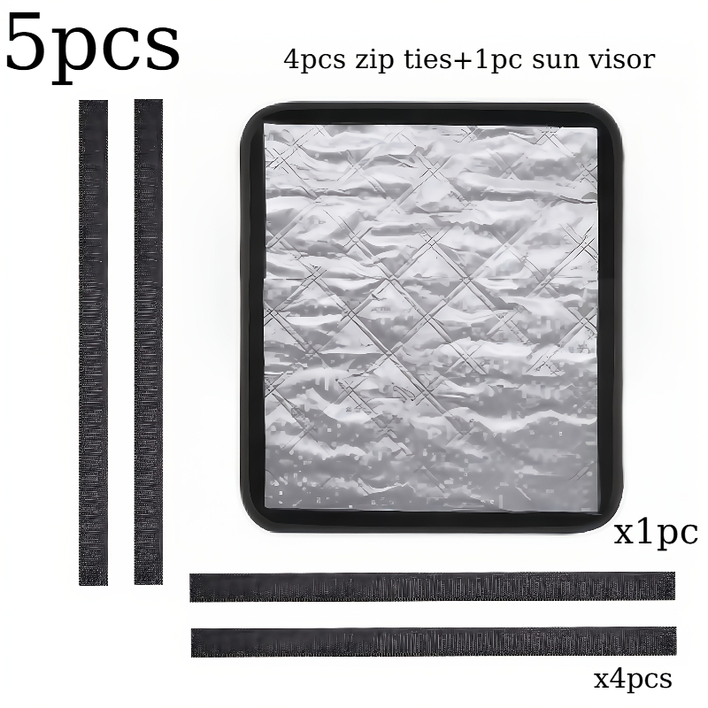 TEMU 5pcs (4pcs Zip Ties 1pc Sun Visor) Rv, Van, Trailer, Thermal Insulation And Ventilation Cover, Foldable Roof Vent, Temperature Control And Sun