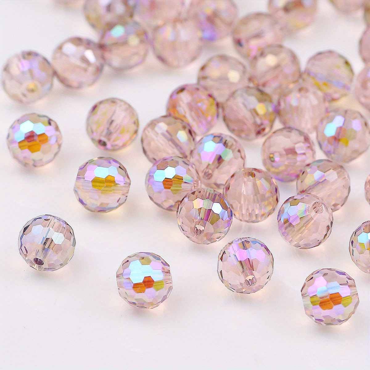 TEMU 8mm 133pcs Liscio Lucido Viola Multifaccettato con , Ideali per Collane Bracciali Orecchini Accessori Capelli Decorazioni Scarpe e Abbigliamento