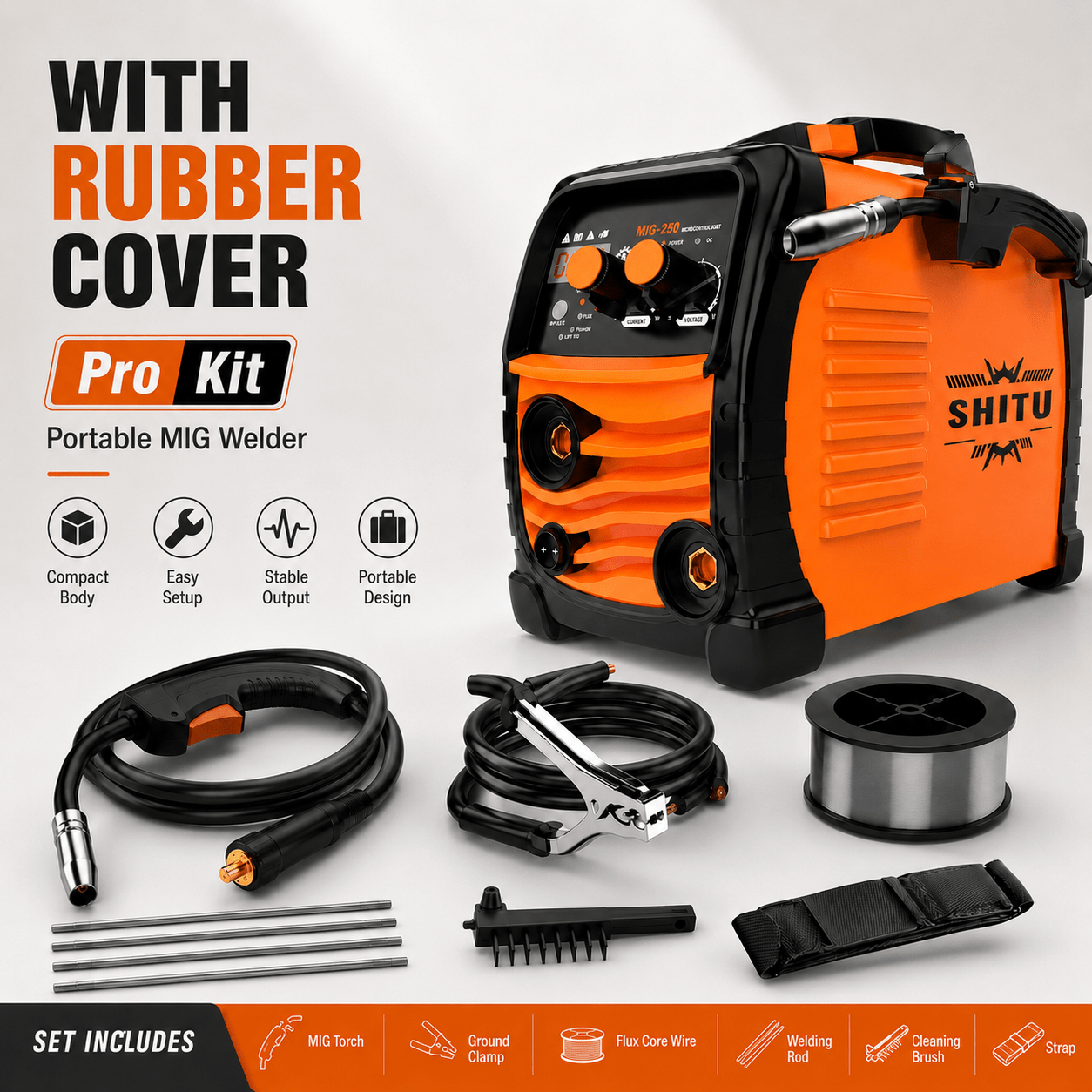 Image of Mig-350 Arc Welder, Compact, Lightweight Yet Powerful. It Supports Lift Tig Welding With Control. This 230v Portable Igbt Inverter Mma Welder With Hot Start, And Anti-stick Functions.