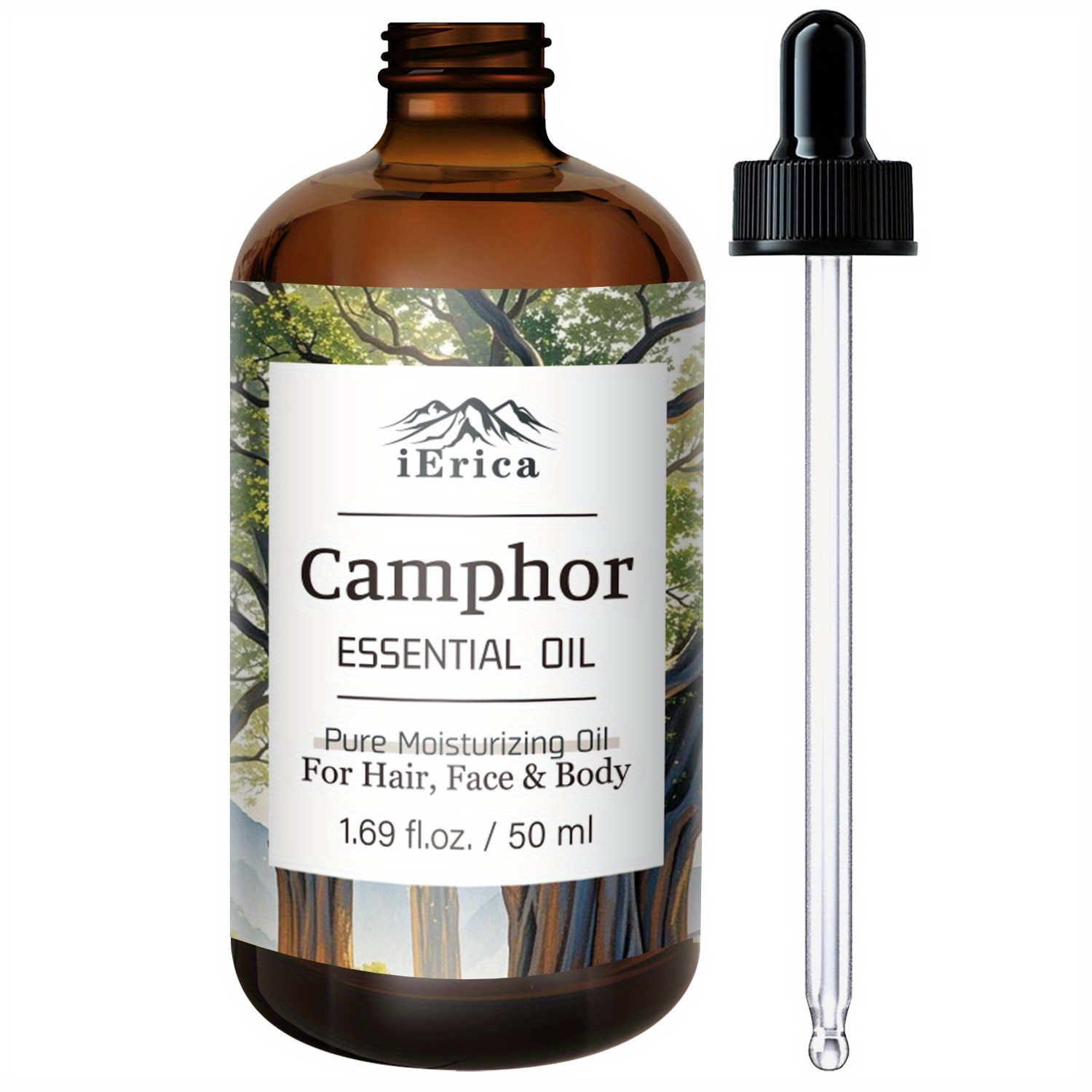 Image of 1.69fl.oz Ibealee Camphor Essential Oil - No-methanol Deep-conditioning Hydrating Oil, Moisturizing Formula For Skin, Hair, Nails & , Suitable For Facial, Body, Massage & Diy Use, Unisex For &, &