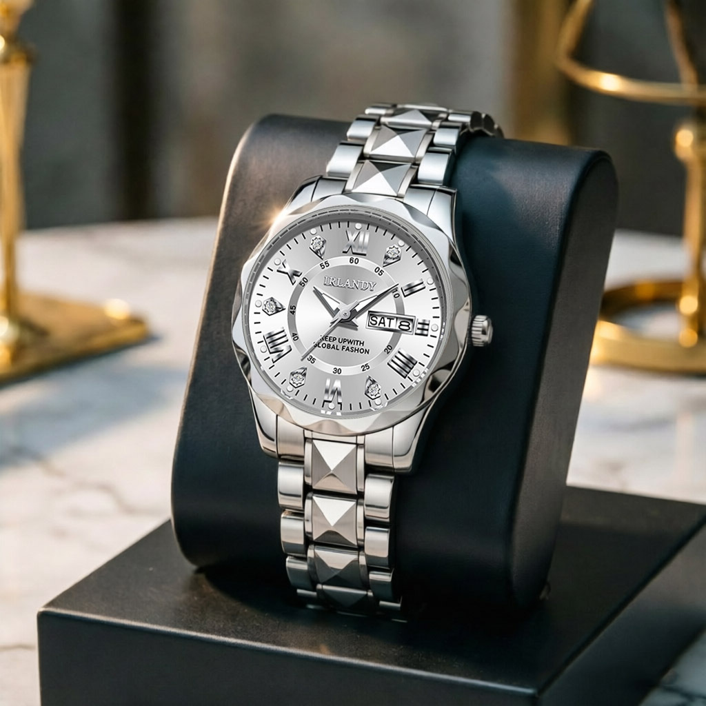 Women's Elegant Round Quartz Watch, Gift for Special Occasions